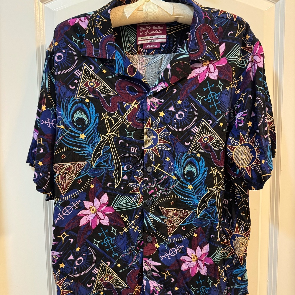 Dungeons and Dragons Themed Button Down Shirt - SZ M